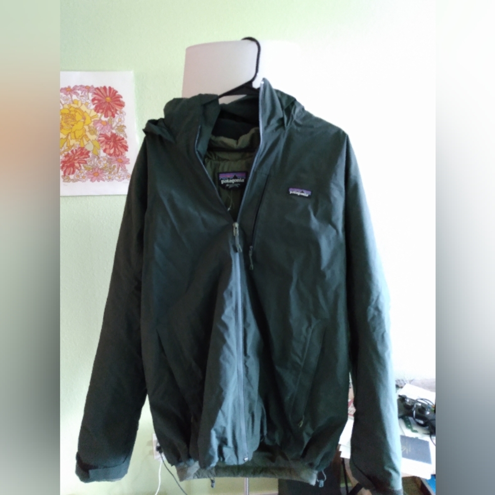 Patagonia Dark Green Waterproof h2no Jacket with Removable Liner